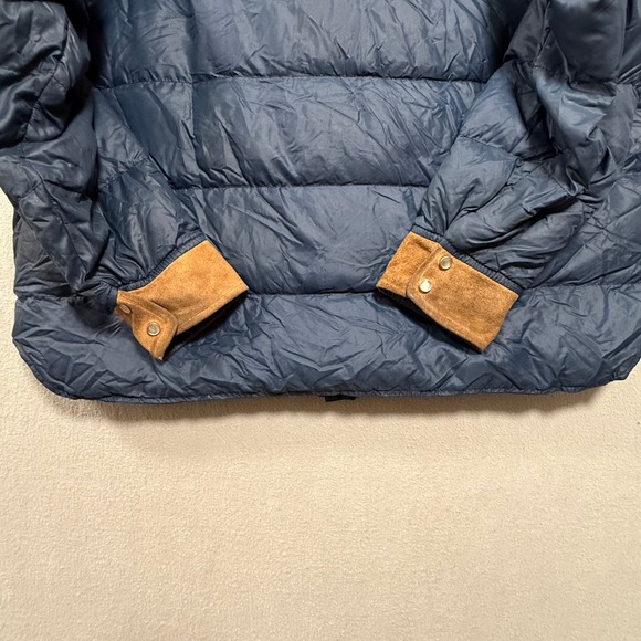 Vintage 80s Woolrich Prime Northern Down Shirt Jacket Suede Western Yoke Navy XL - Picture 3 of 14